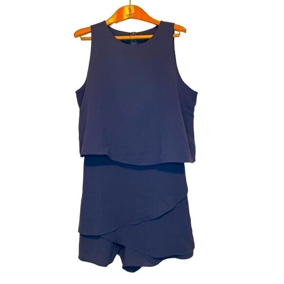 Navy blue LG flutter dress romper - Picture 6 of 12
